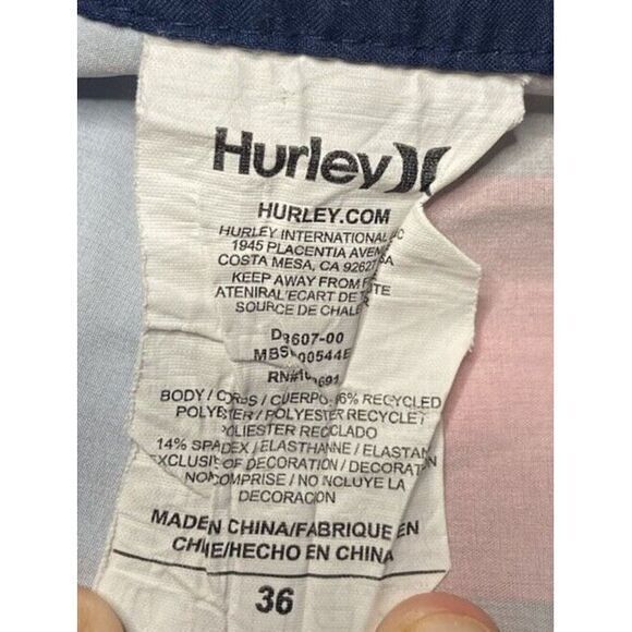 Hurley Boardshorts Swim Suit Shorts Mens 36 Blue 19" Phantom Dalek Beach Kayak - Picture 7 of 15